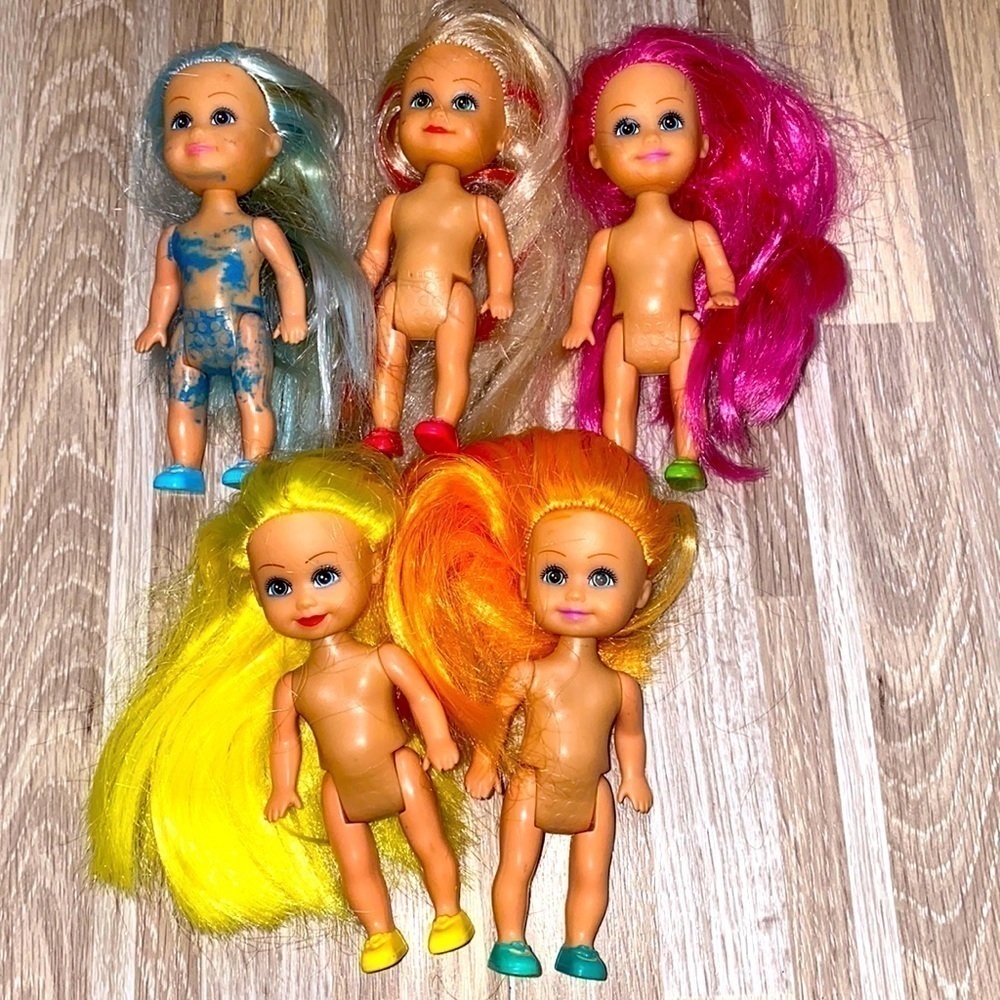 Barbie dolls vintage mini baby doll rainbow hair doll lot cosplay barbie movie
